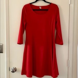 Red 3/4 Sleeve Dress